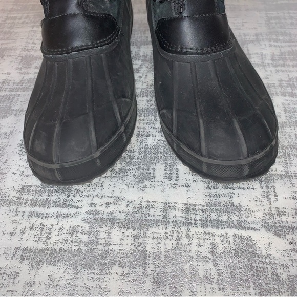 Khombu black lace up winter boots faux fur lined size 10 - Picture 7 of 12